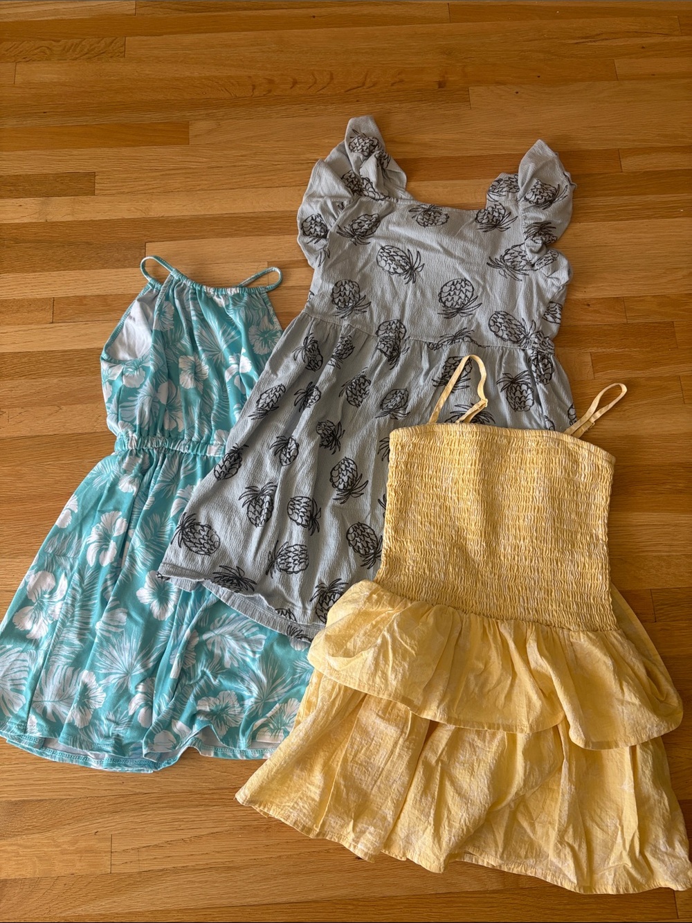 Girls Size 6 Summer Dress set of 3 Bobo Choses & Butter yellow Hibiscus Sundress